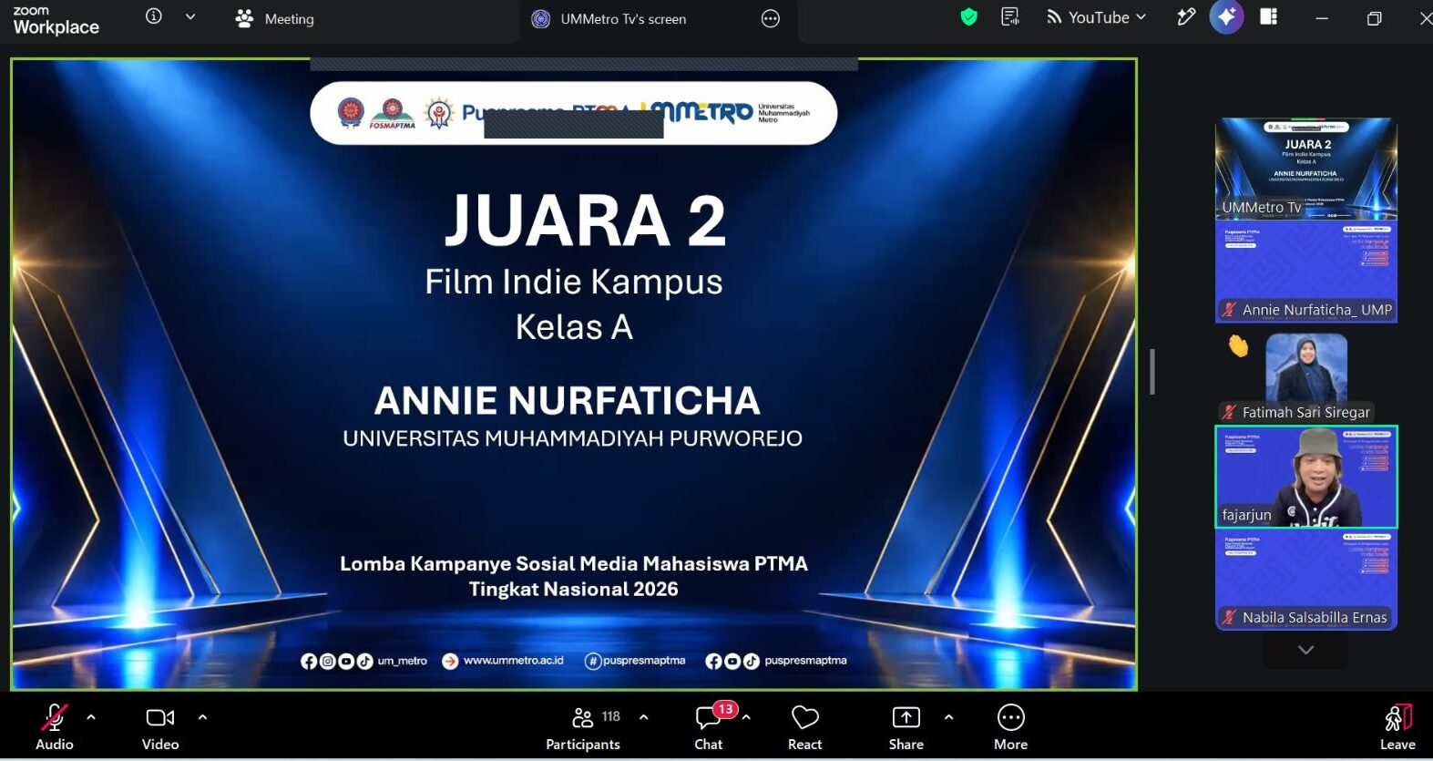 Mahasiswa UMPWR Raih Juara 2 Nasional Lewat Film “ARE U OKAY?”